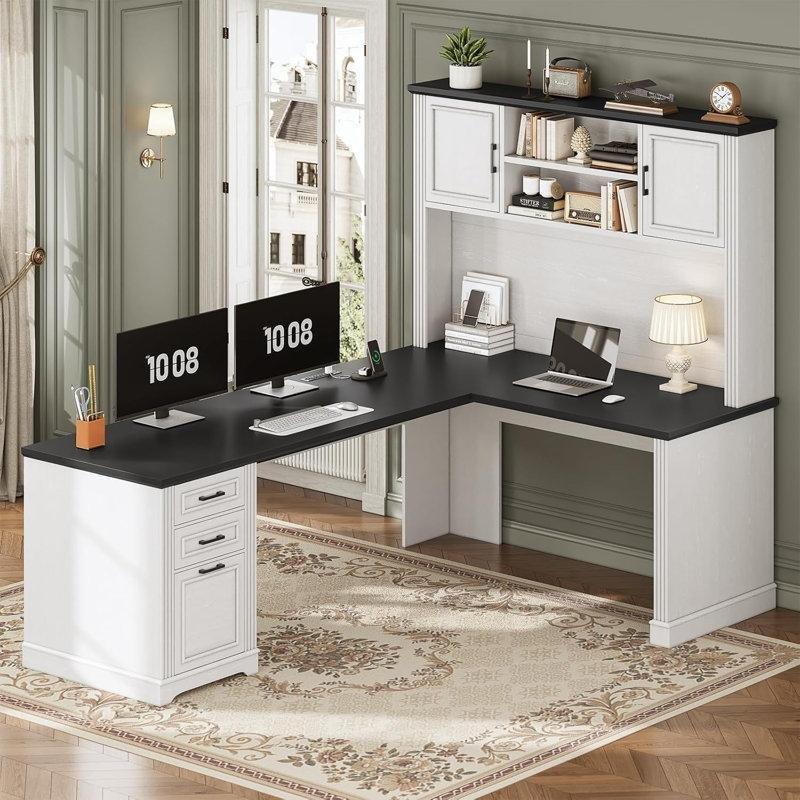 Beyaz Ahşap Elektrik Prizli Bilgisayar masası-167x55x77 cm - 116577