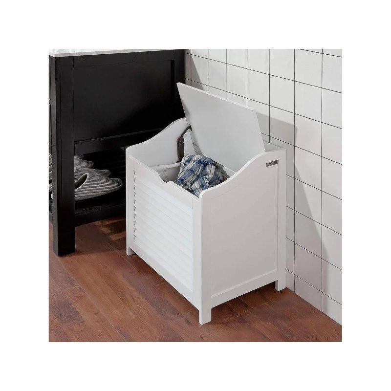 Beyaz Ahşap MDF Çıkarılabilir Torbalı Sandıklı Ayakkabılık - 50x35x53 cm - 118615