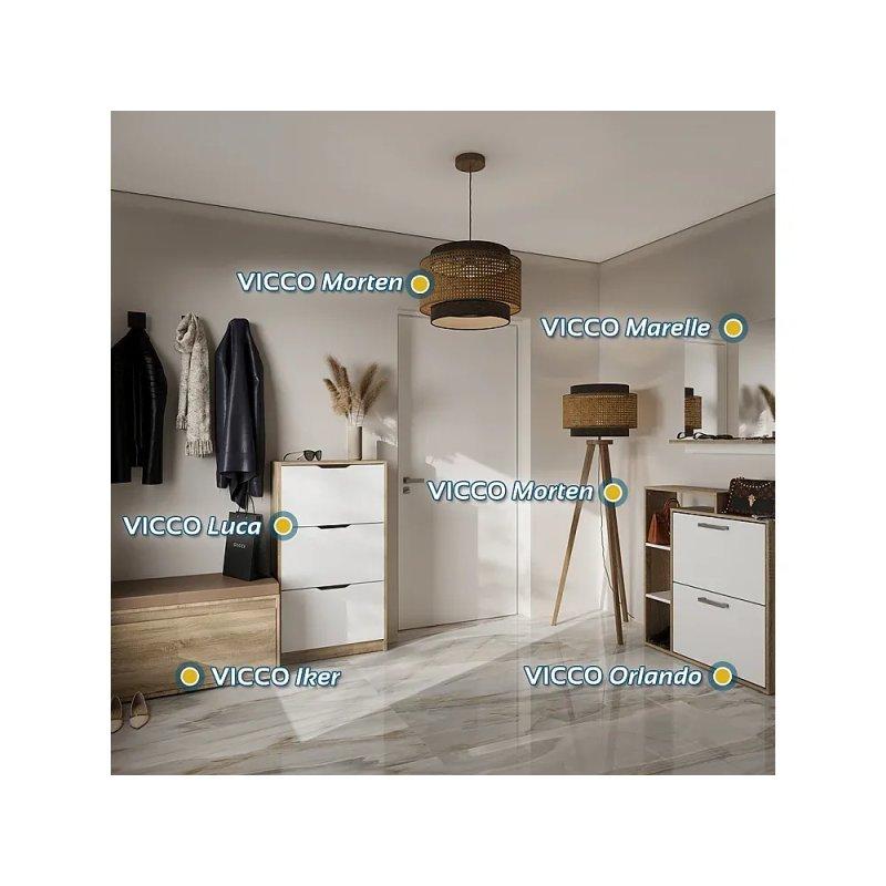 Beyaz Ahşap Minderli Çekmeceli Ayakkabılık Bench - 80x39x45 cm - 118468