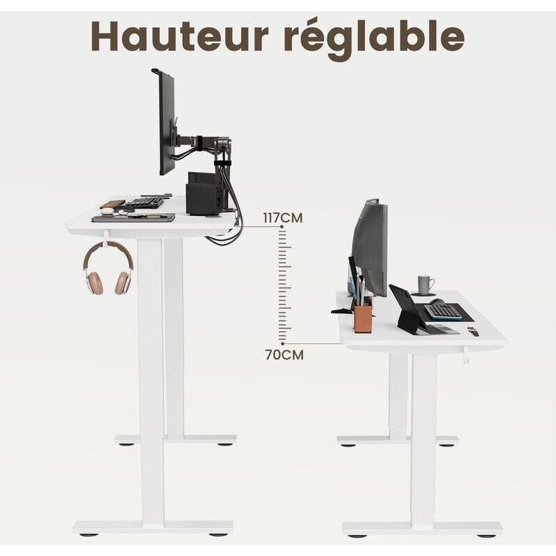 Beyaz Alüminyum Sessiz Motorlu Hafızalı Ayarlanabilir Bilgisayar Masası-60x140 cm - 114522