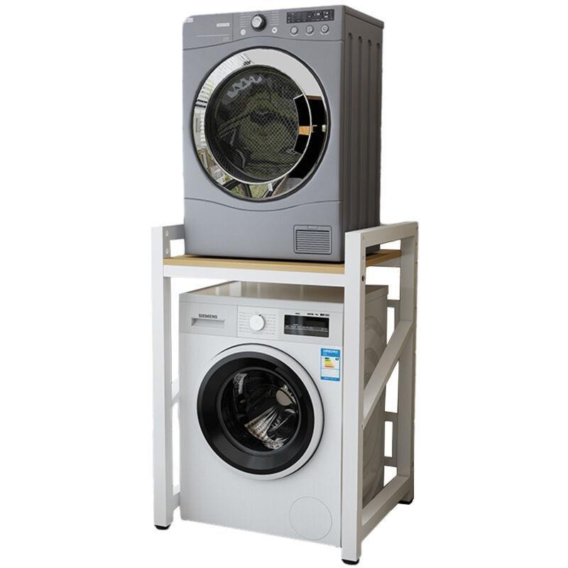 Beyaz Çelik 3 Kademeli Yükseklik Ayarlı Raflı Çamaşır makinesi dolabı-73x63x105 cm - 118018