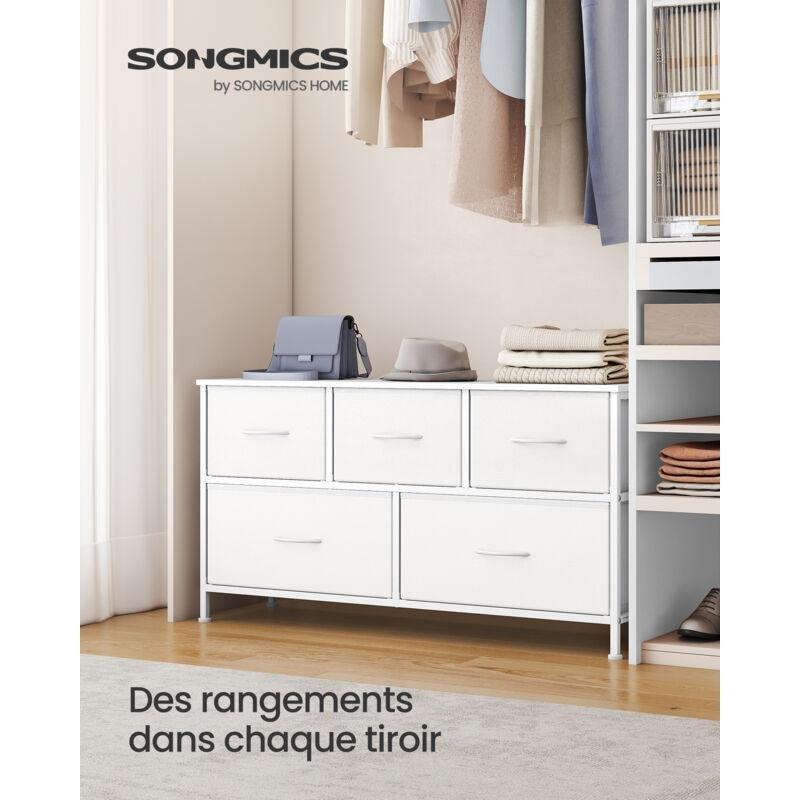 Beyaz Çelik İskeletli 5 Çekmeceli Kumaş Şifonyer - 99x30x53 cm - 123196