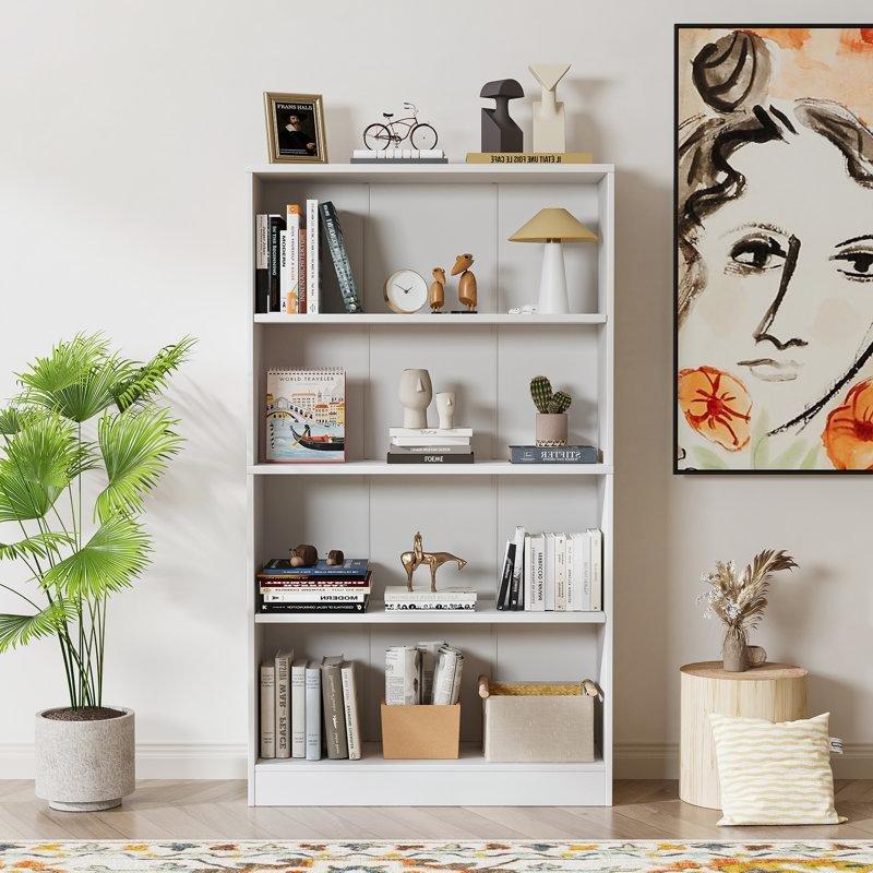 Beyaz Endüstriyel Ahşap Ayarlanabilir Raflı Kitaplık - 140x79x28 cm - 142078