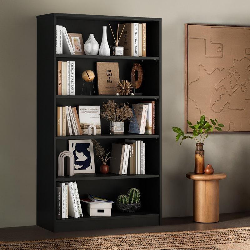 Beyaz Endüstriyel Ahşap Ayarlanabilir Raflı Modern Kitaplık - 153x84 cm - 142021