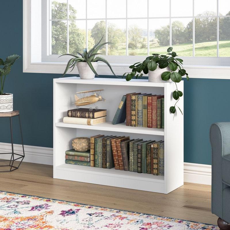 Beyaz Endüstriyel Ahşap Ayarlanabilir Raflı Yatay Kitaplık - 94x30x76 cm - 142147