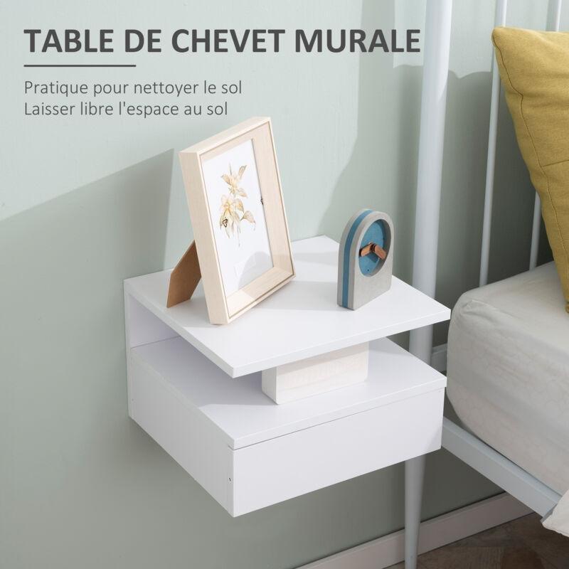 Beyaz Endüstriyel Ahşap Çekmeceli Raflı Duvara Monte 2'li Komodin - 35x32x23 cm - 127741