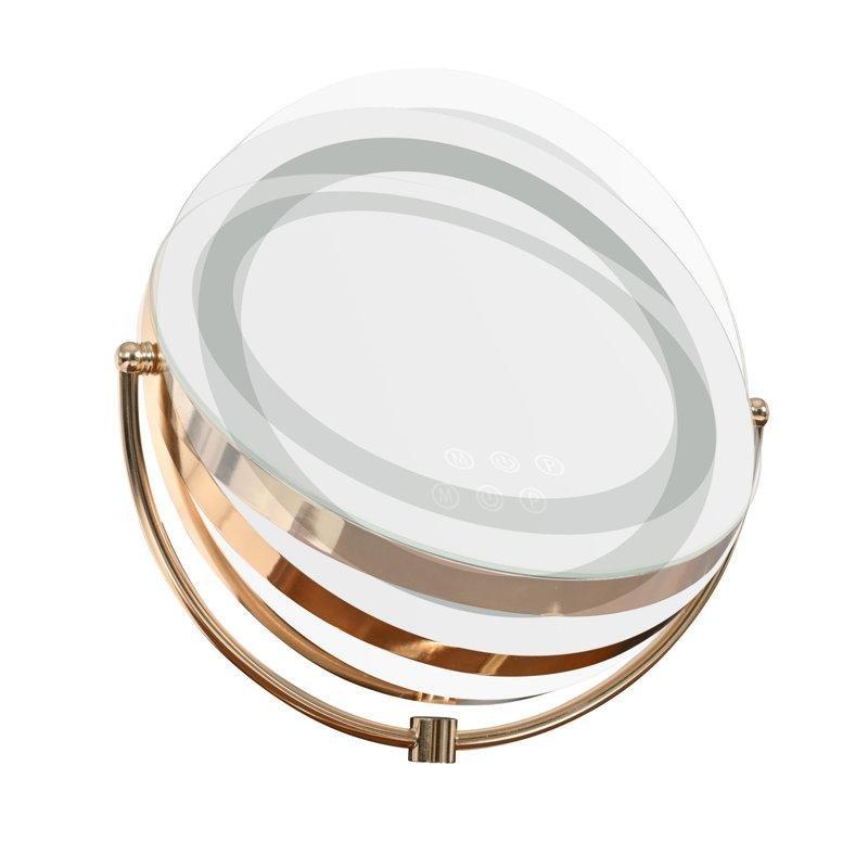 Beyaz Endüstriyel Ahşap LED Işıklı Aynalı Çekmeceli Köşe Makyaj Masası - 112 cm - 121384