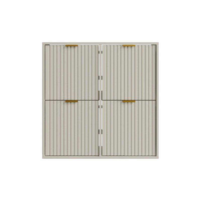 Beyaz Gold Detaylı 4 Bölmeli Düşer Kapaklı Ayakkabılık - 80x25x80 cm - 118759