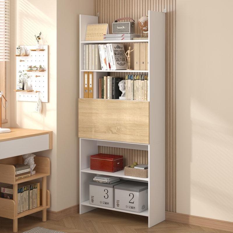 Beyaz Kahverengi MDF Ledli Katlanır Bilgisayar masası-199x81x70 cm - 116484