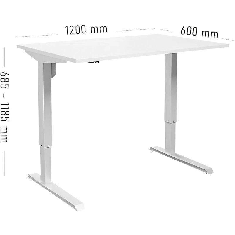 Beyaz Laminat Elektrikli Yükseklik Ayarlı Elektrikli Bilgisayar Masası-120x60x119 cm - 114681
