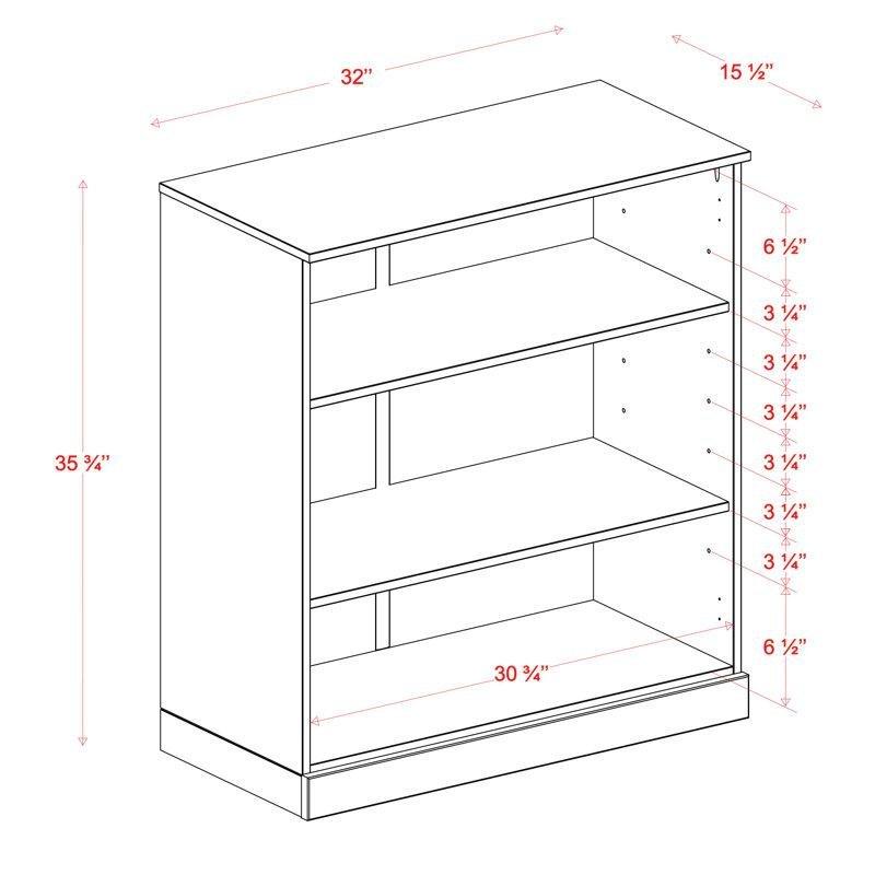 Beyaz Masif Çam Ayarlanabilir 3 Raflı Kitaplık - 82x40x91 cm - 142105