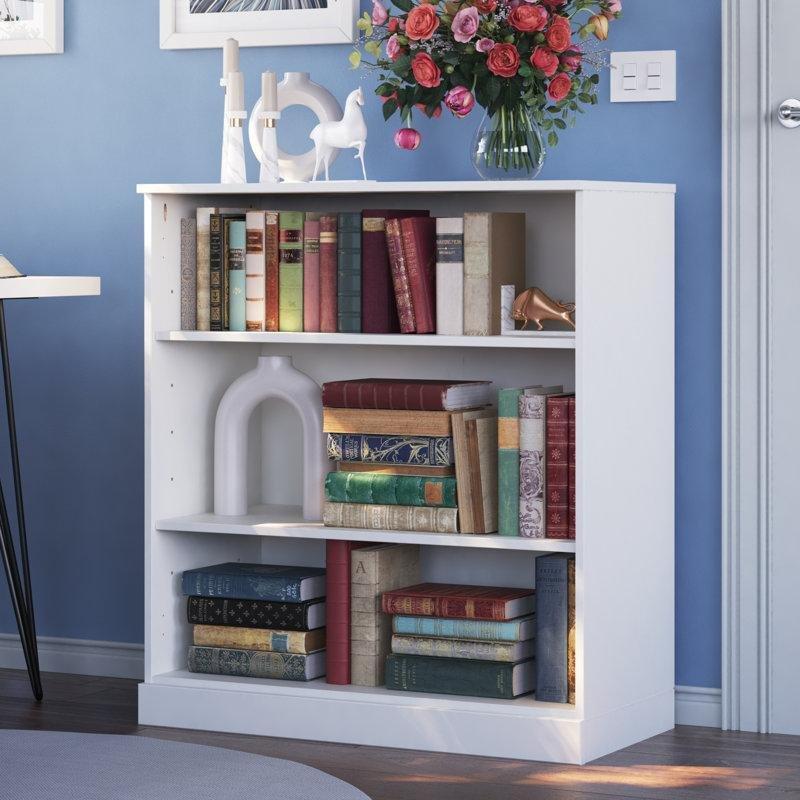 Beyaz Masif Çam Ayarlanabilir 3 Raflı Kitaplık - 82x40x91 cm - 142105