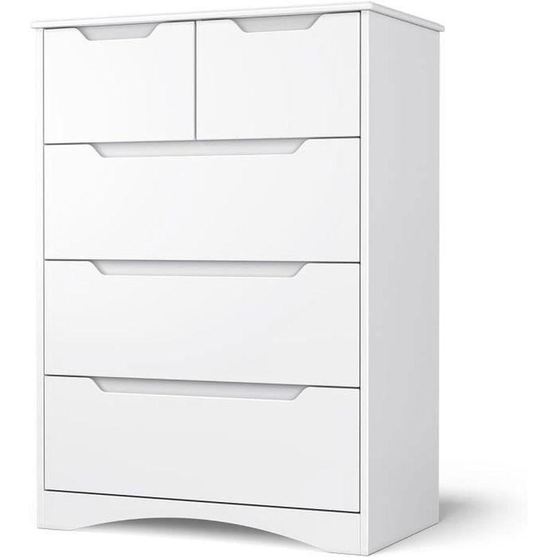 Beyaz MDF 5 Çekmeceli Şifonyer - 71x40x94 cm - 123807