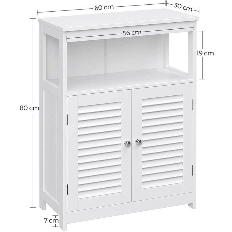Beyaz MDF Ayarlanabilir Raflı Banyo Dolabı-30x60x80 cm - 113773