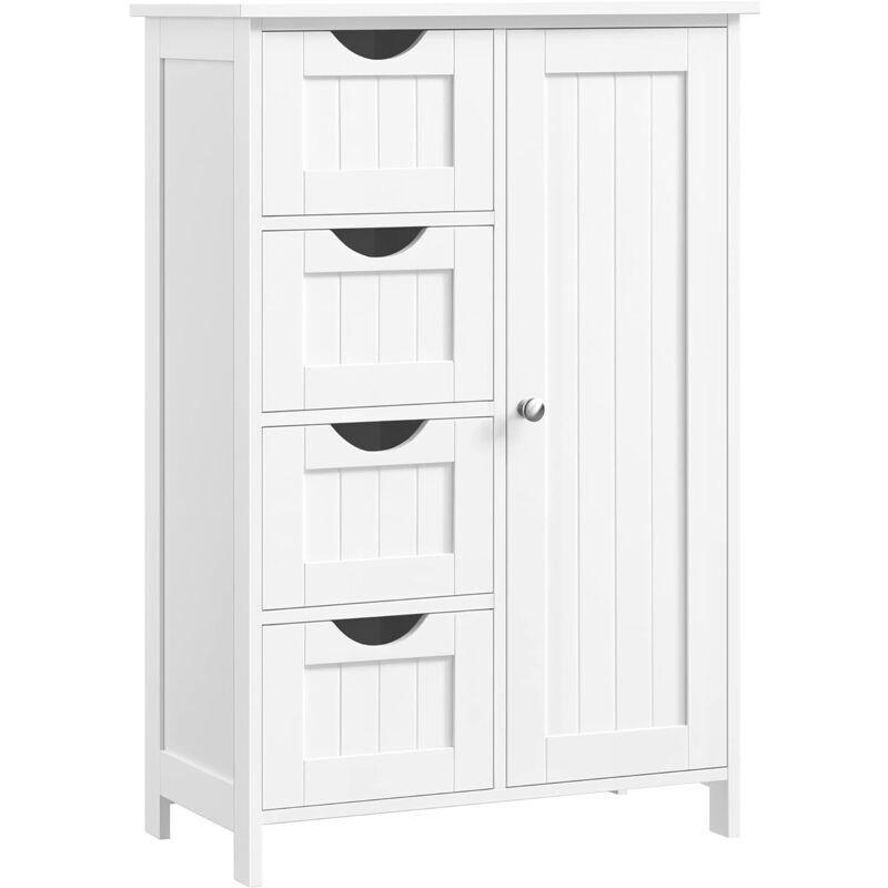 Beyaz MDF Ayarlanabilir Raflı Banyo Dolabı-55x30x82 cm - 113764