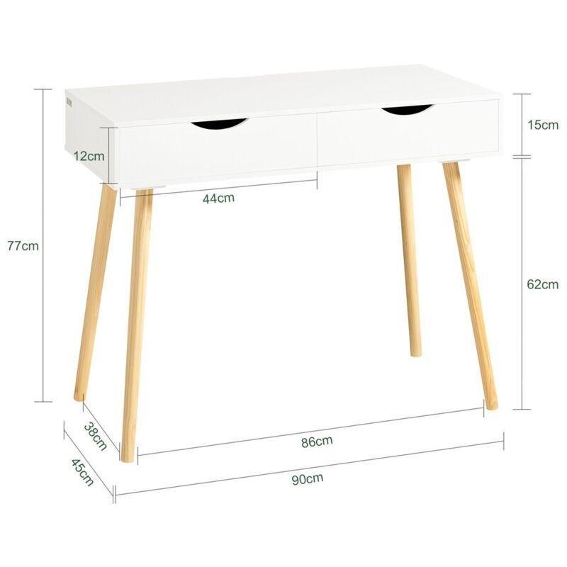 Beyaz MDF Çekmeceli Bilgisayar Masası-90x45x77 cm - 115147