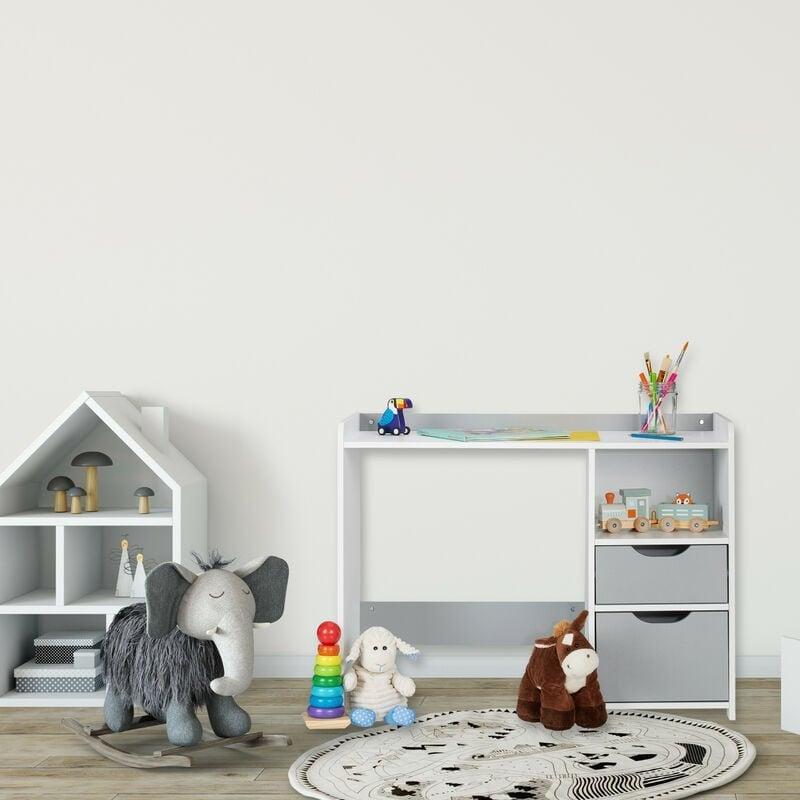Beyaz MDF Çekmeceli Çocuk Bilgisayar Masası-60x80x38 cm - 115823
