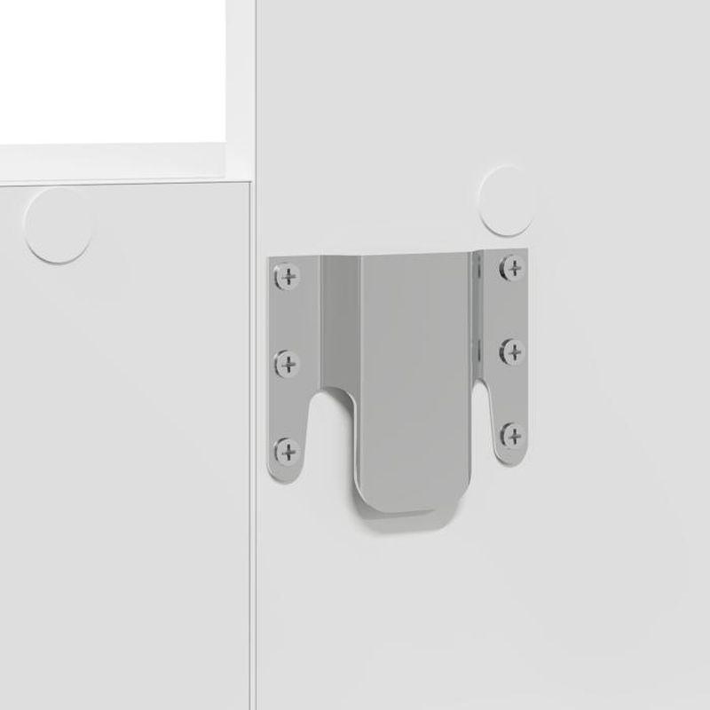 Beyaz MDF Duvara Monte LED Işıklı ve Aynalı Çekmeceli Makyaj Masası - 60x40x70 cm - 122254