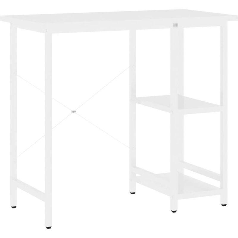 Beyaz MDF Endüstriyel Bilgisayar Masası-80x40x72 cm - 115470