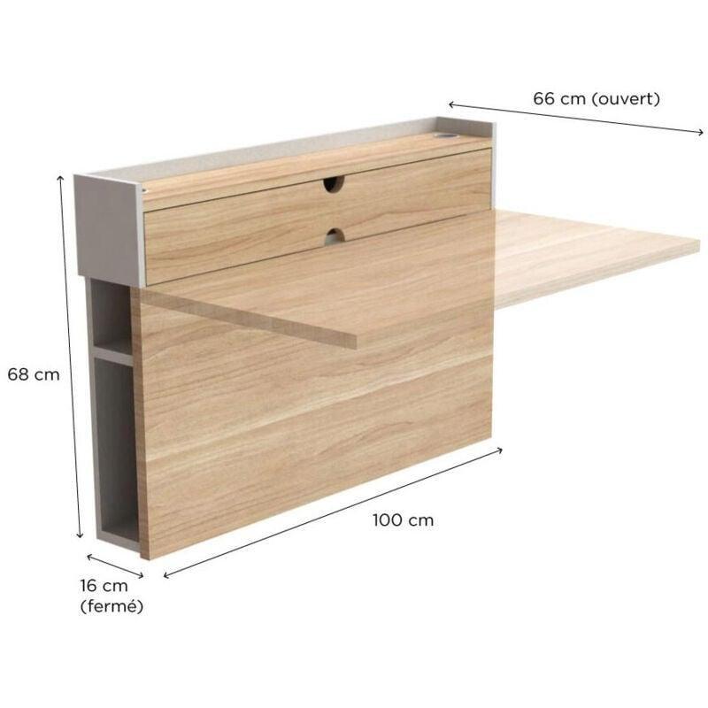 Beyaz MDF Kablo Geçişli Elektrikli Bilgisayar Masası-100x68x66 cm - 114675