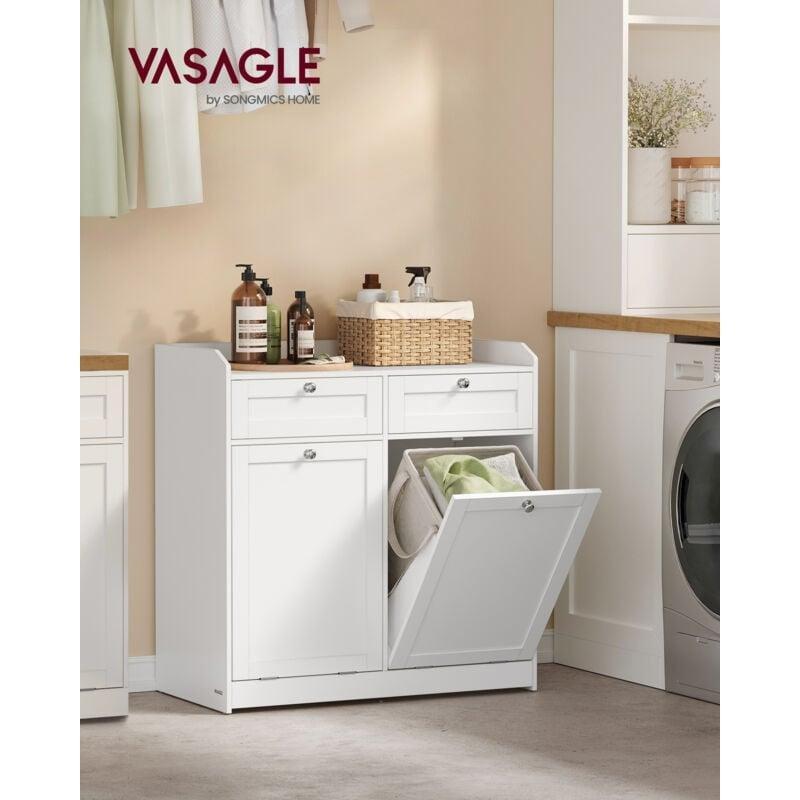 Beyaz MDF Kirli Sepetli Banyo Dolabı-40x79x81 cm - 113770