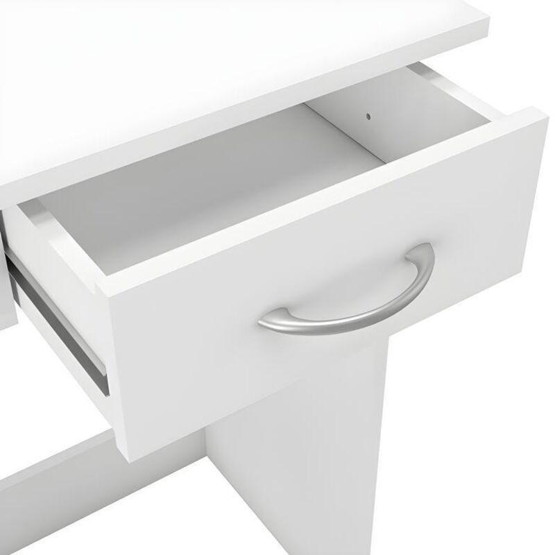 Beyaz MDF Melamin Kaplı Çekmeceli Çocuk Bilgisayar Masası-101x77x51 cm - 116164