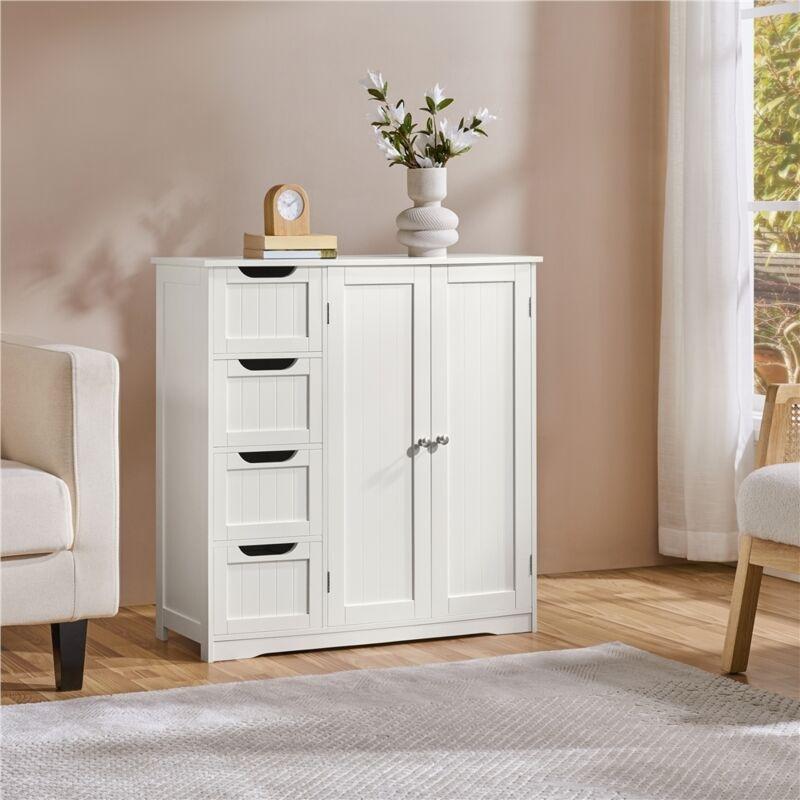 Beyaz MDF Raf Ayarlı Banyo Dolabı-81x30x83 cm - 113767