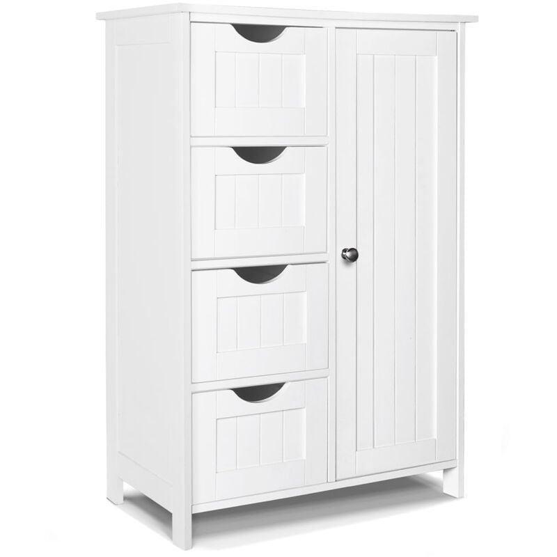 Beyaz MDF Raflı Banyo Dolabı-55x30x82 cm - 113565
