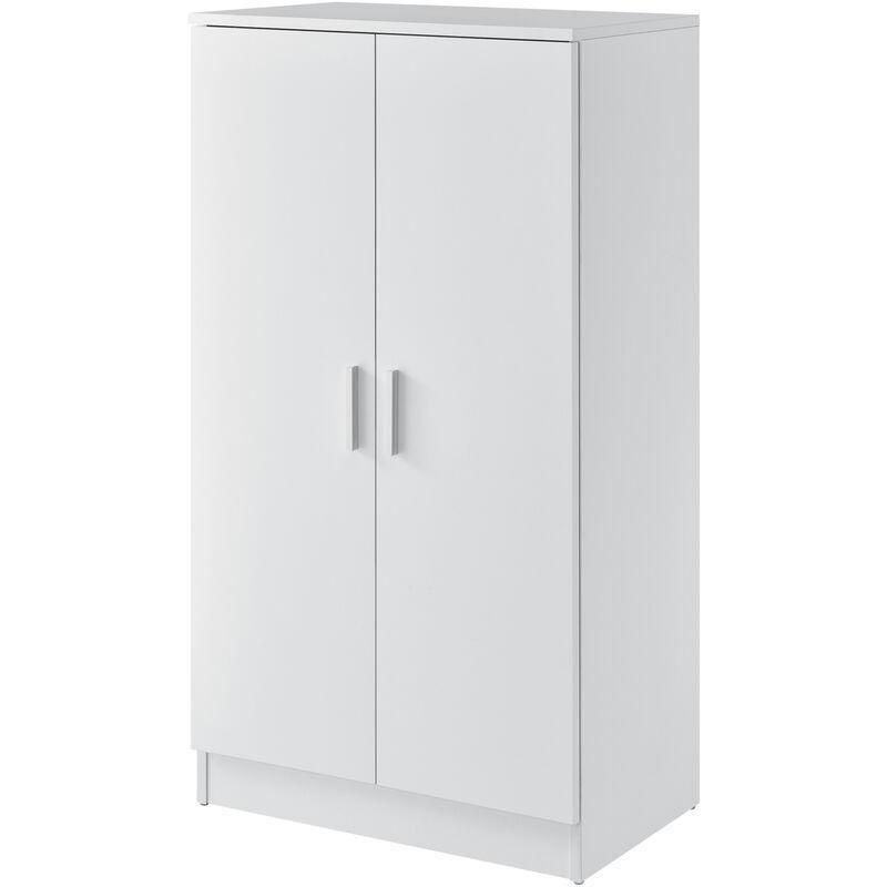 Beyaz Melamin 2 Kapaklı 7 Raflı Ayakkabılık Dolap - 108x55x35 cm - 119046