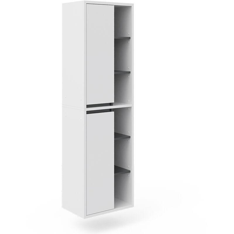 Beyaz Melamin Kaplamalı Raflı Banyo Dolabı-50x170x33 cm - 113900