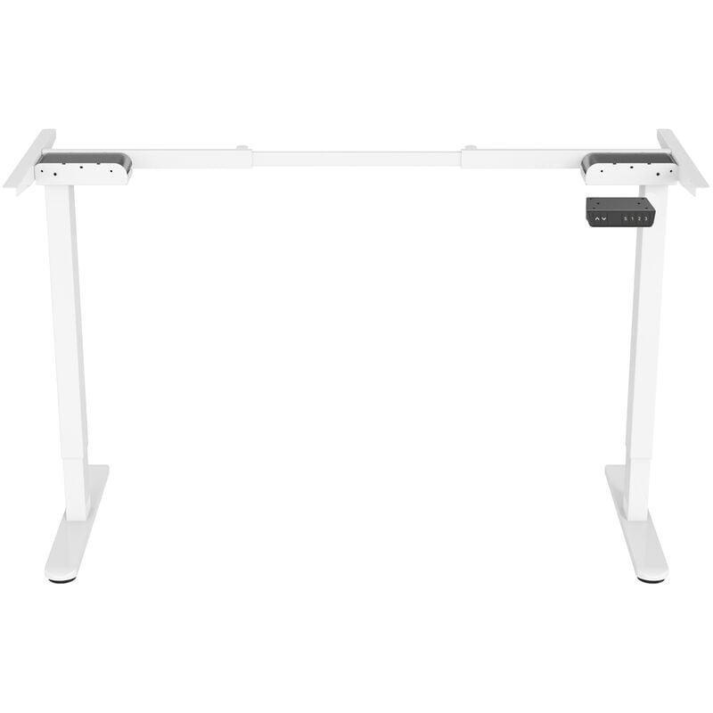 Beyaz Metal Çift Motorlu Hafızalı Elektrikli Bilgisayar Masası-140x59x72 cm - 114726