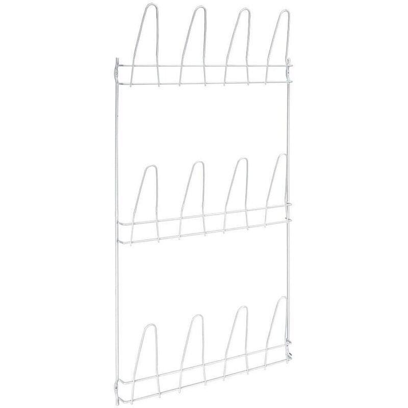 Beyaz Metal Duvara Monte 6 Çift Kapasiteli Ayakkabılık - 41x78 cm - 120376