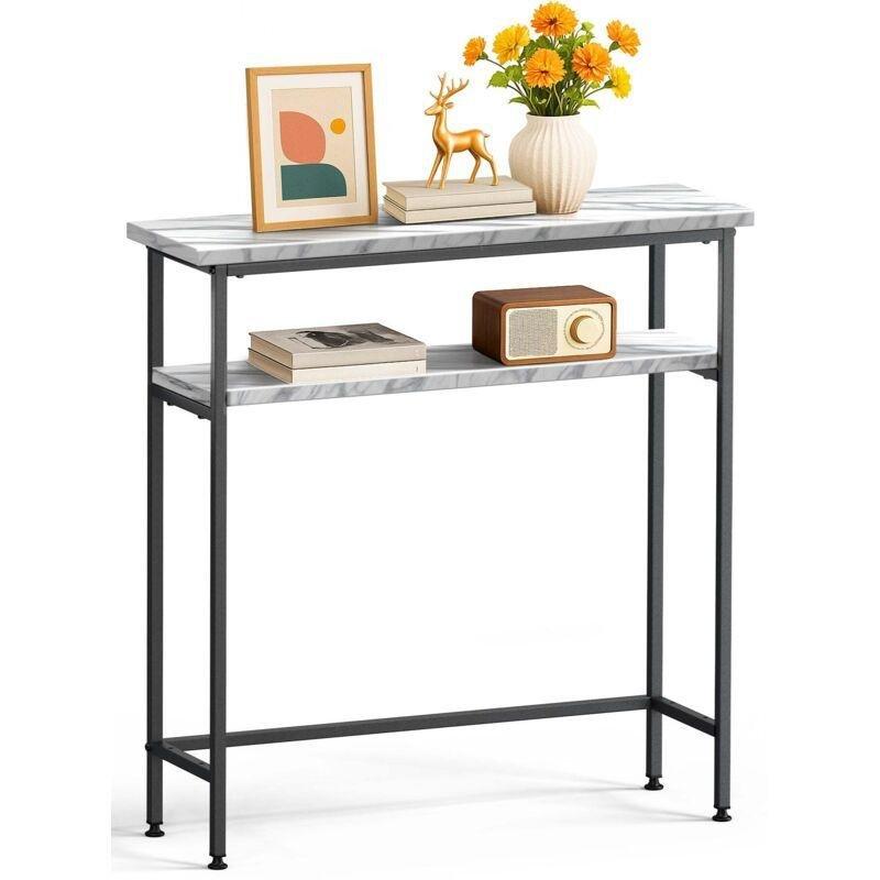 Beyaz Metal ve MDF İki Katlı Ayarlanabilir Raflı Endüstriyel Dresuar - 80x24x80 cm - 134093