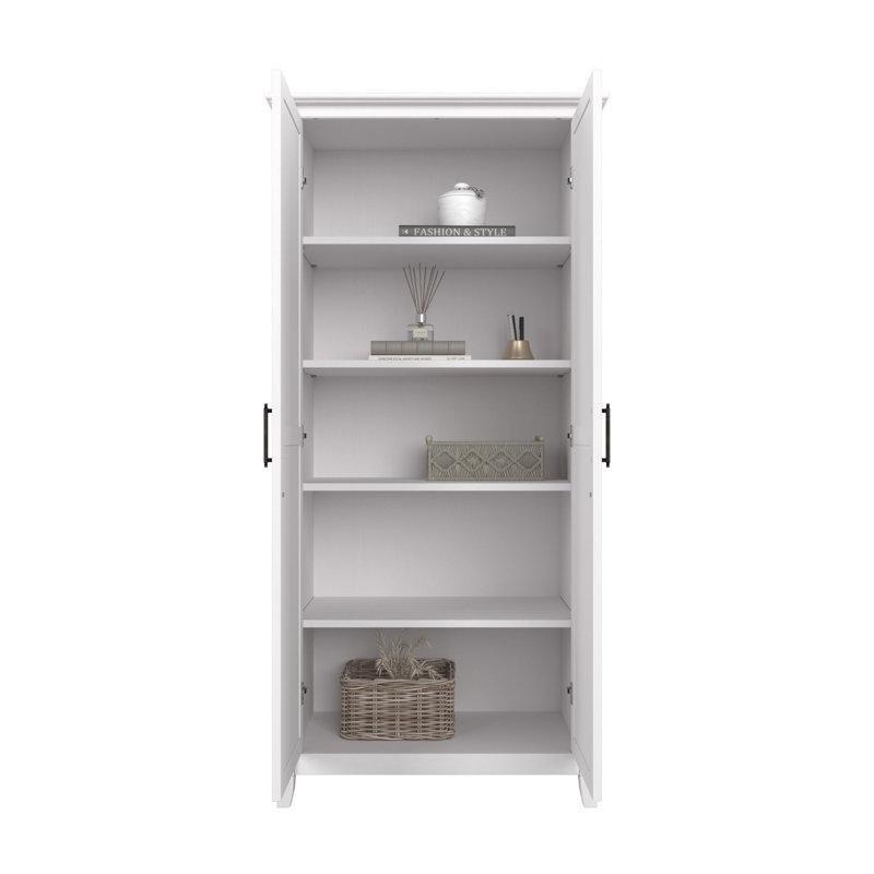 Beyaz Mühendislik Ahşap Raflı Country Banyo Dolabı-81x168x41 cm - 114121