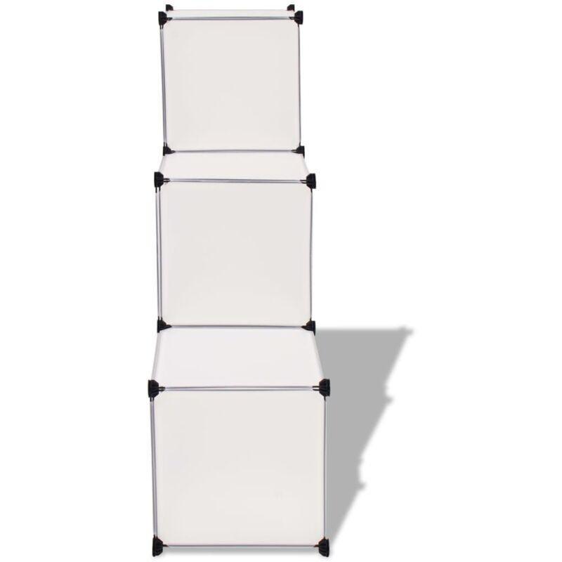 Beyaz Polipropilen 6 Bölmeli Modüler Ayakkabılık - 110x37x110 cm - 120504
