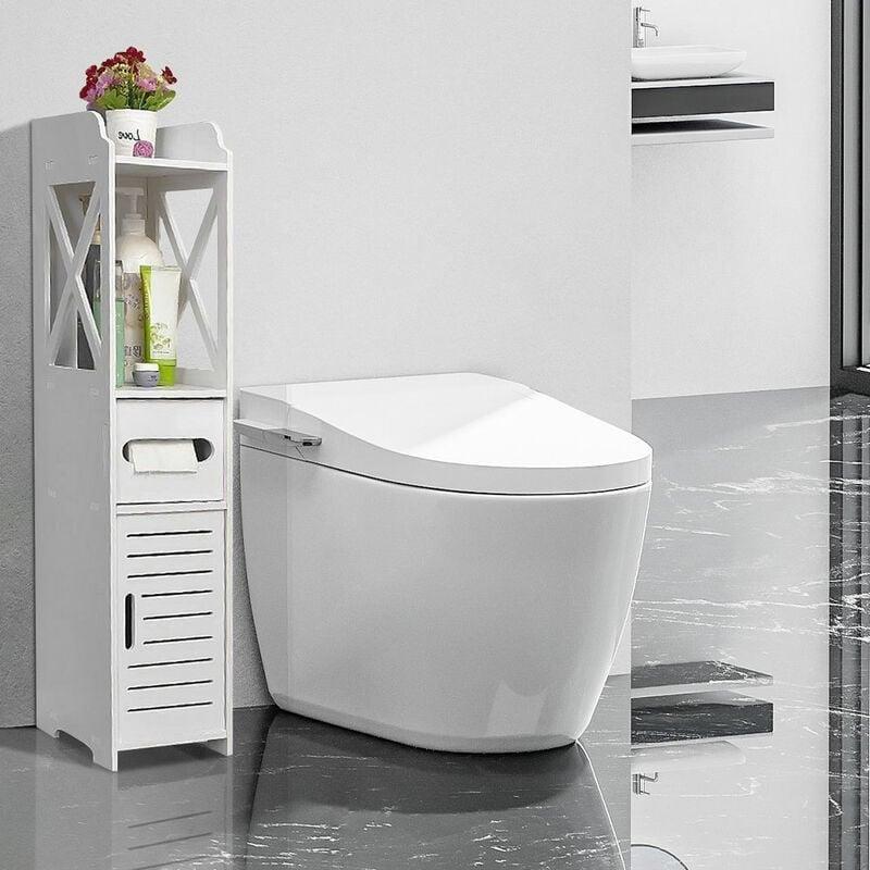 Beyaz Polipropilen Suya Dayanıklı Raflı Banyo Dolabı-80x20x20 cm - 113696