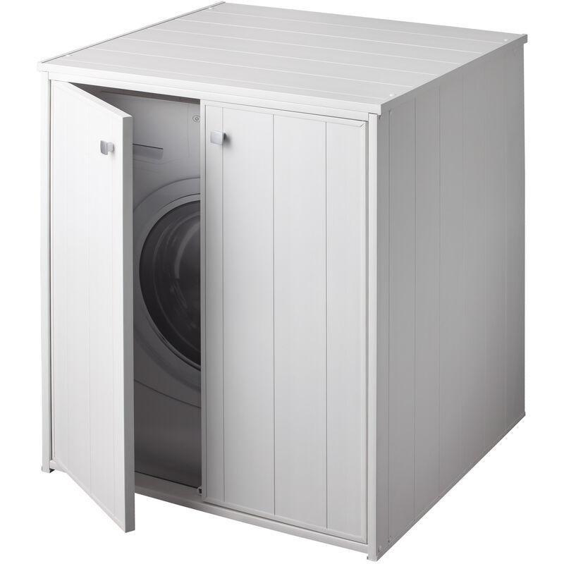 Beyaz PVC Manyetik Kapaklı Çamaşır Makinesi Dolabı-76 cm 71 cm 94 cm - 118113