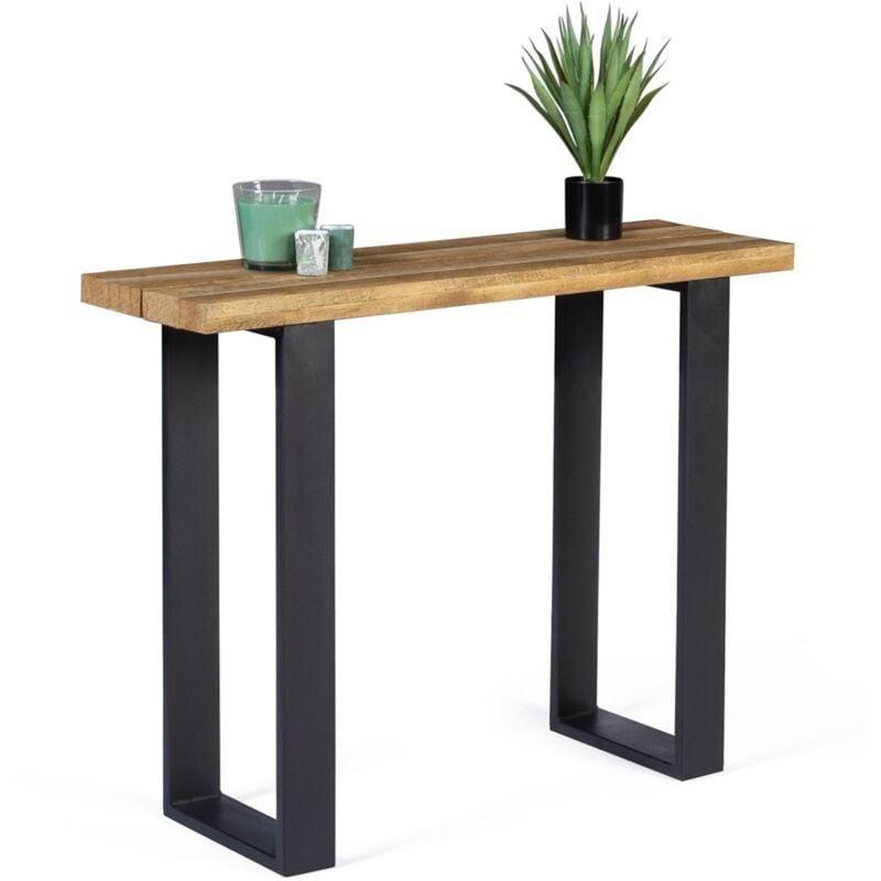 Beyaz Siyah Metal Ayaklı Çıtalı Tasarım Dresuar - 100x30x75 cm - 133906