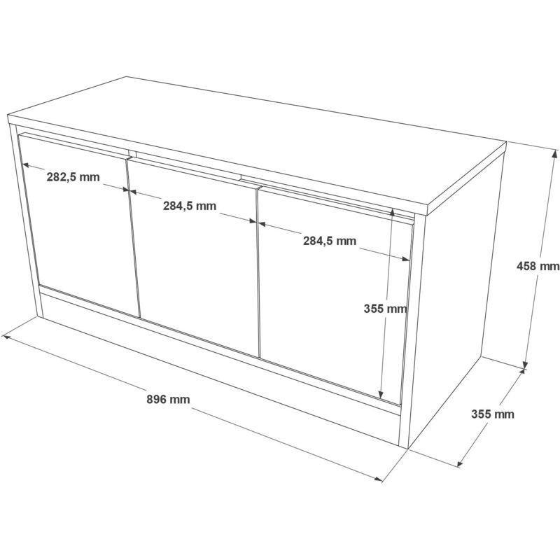 Beyaz Suni Deri Minderli 3 Bölmeli Ayakkabılık Bench - 90x46 cm - 119356