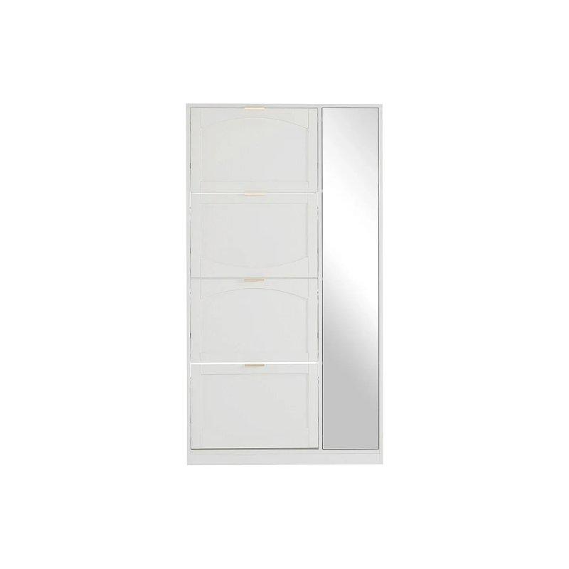Beyaz Suntalam 4 Düşer Kapaklı ve Dolaplı Aynalı Ayakkabılık - 80x24x147 cm - 118720