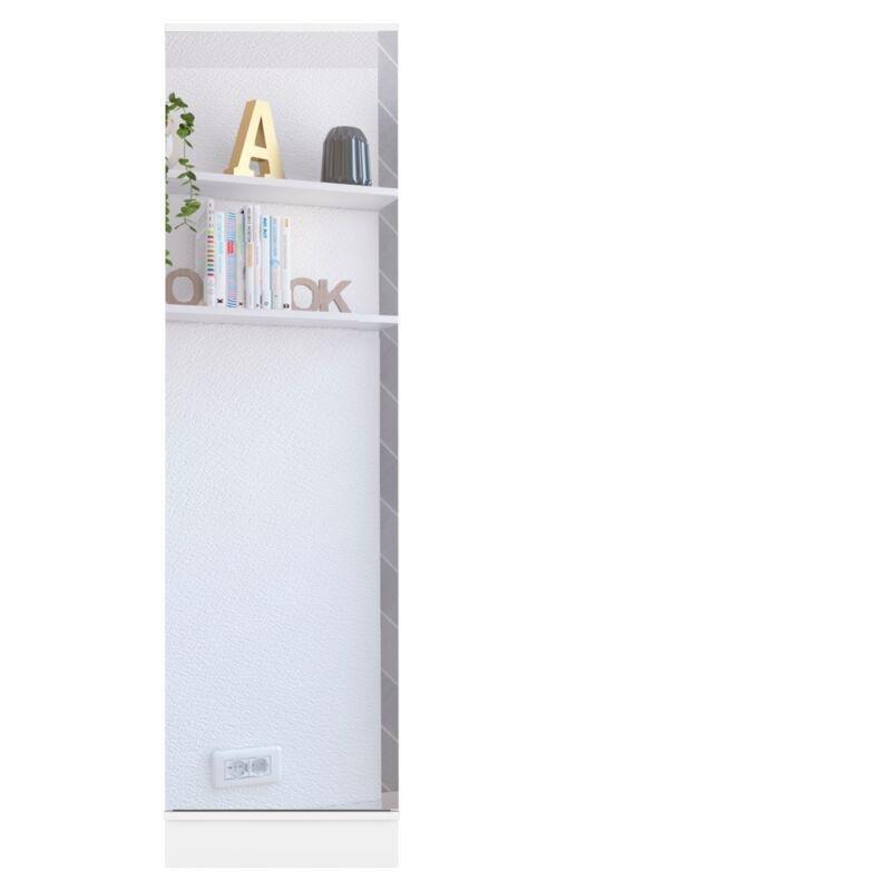 Beyaz Suntalam Aynalı Tek Kapaklı 5 Raflı Ayakkabılık - 47x19x170 cm - 120444