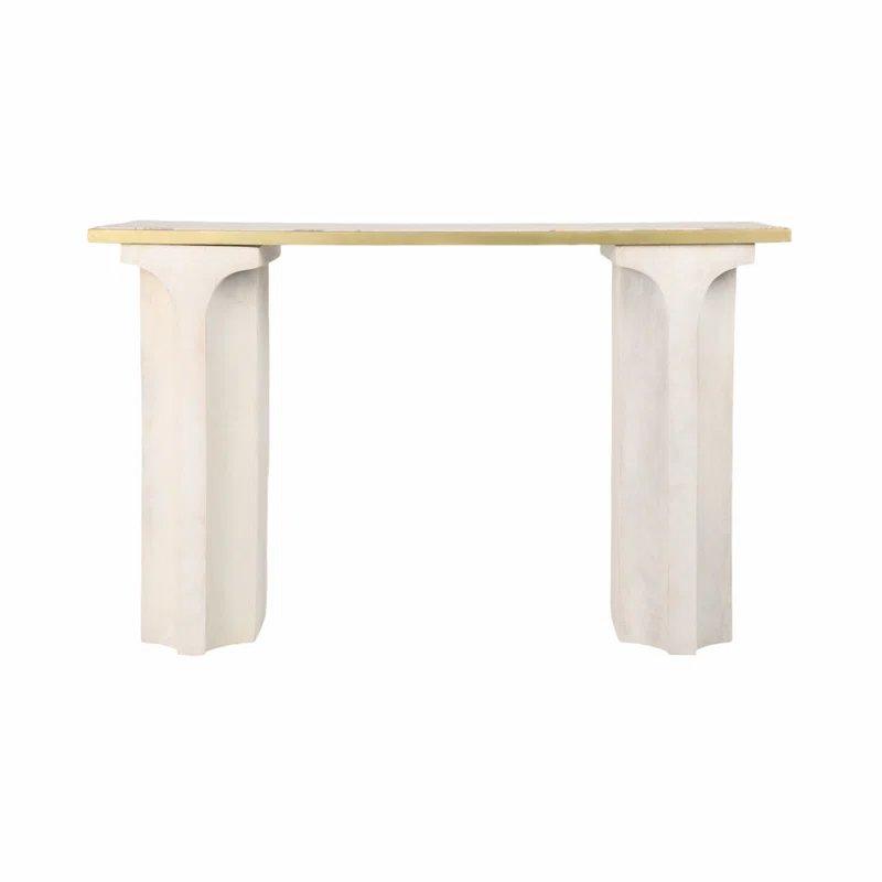 Beyaz Traverten Çıtalı Dikdörtgen Dresuar - 120x36x77 cm - 132754