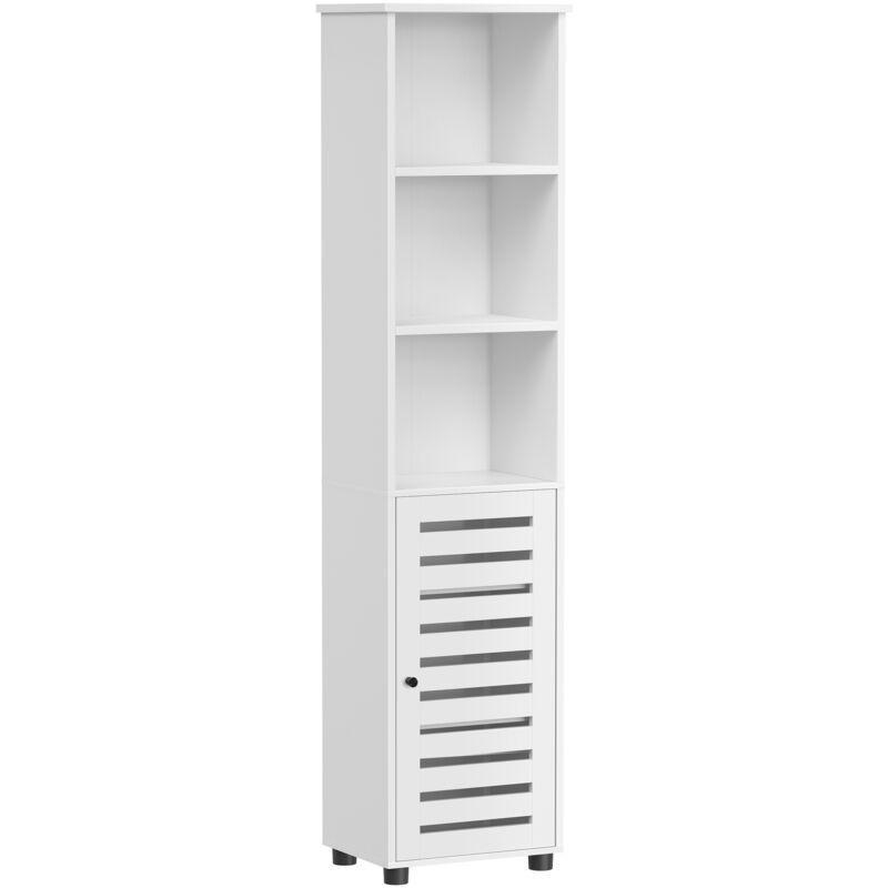 Beyaz Yonga Levha Ayarlanabilir Raflı Banyo Dolabı-30x40x167 cm - 113962