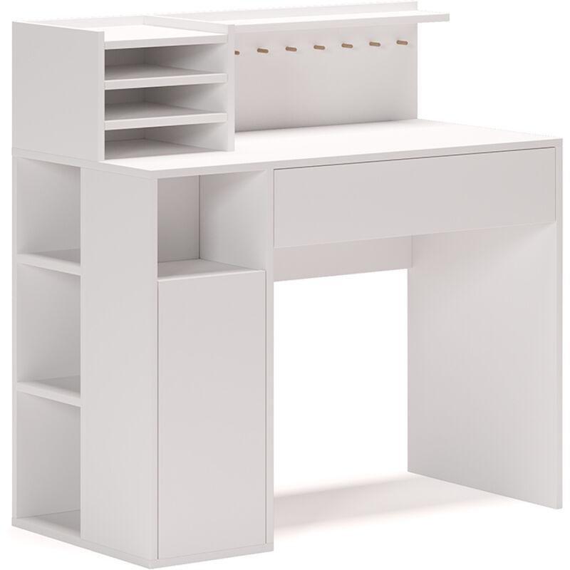 Beyaz Yonga Levha Çekmeceli Ayarlanabilir Bilgisayar Masası-100x100x50 cm - 114317