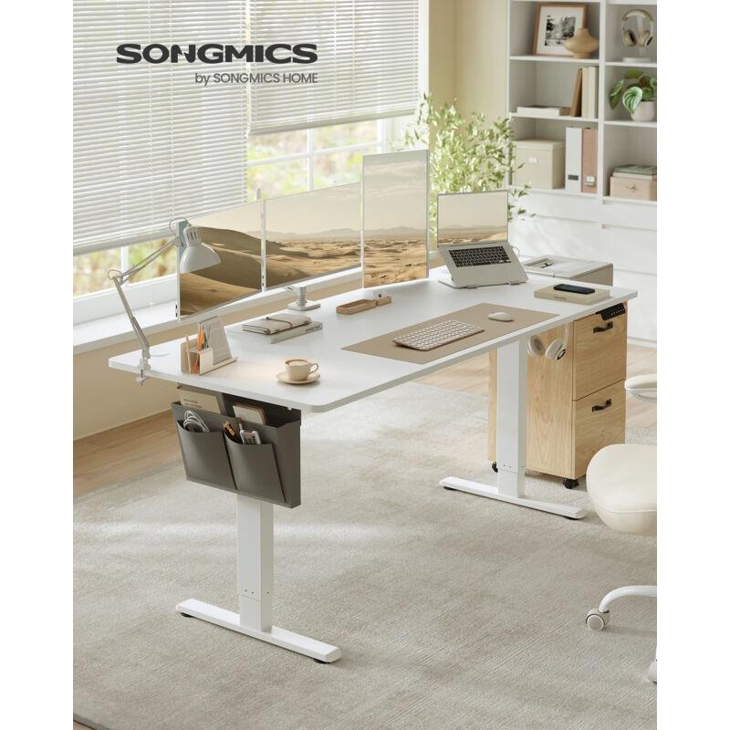 Beyaz Yonga Levha Hafızalı Elektrikli Ayarlanabilir Bilgisayar Masası-180x80x72-120 cm - 114366