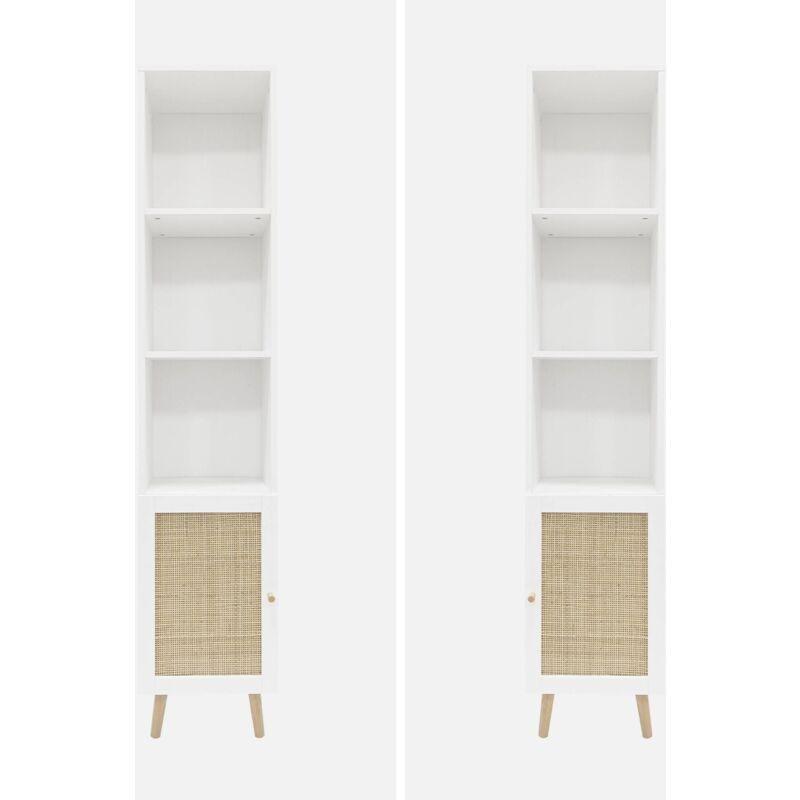Beyaz Yonga Levha Raflı Banyo Dolabı-35x25x167 cm - 113642