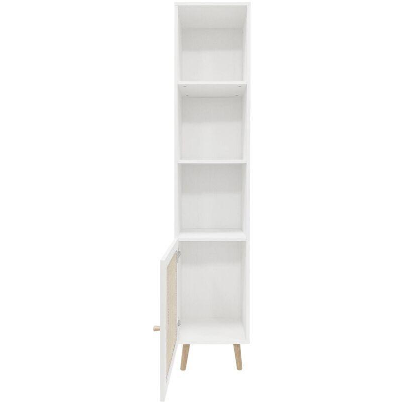 Beyaz Yonga Levha Raflı Banyo Dolabı-35x25x167 cm - 113642