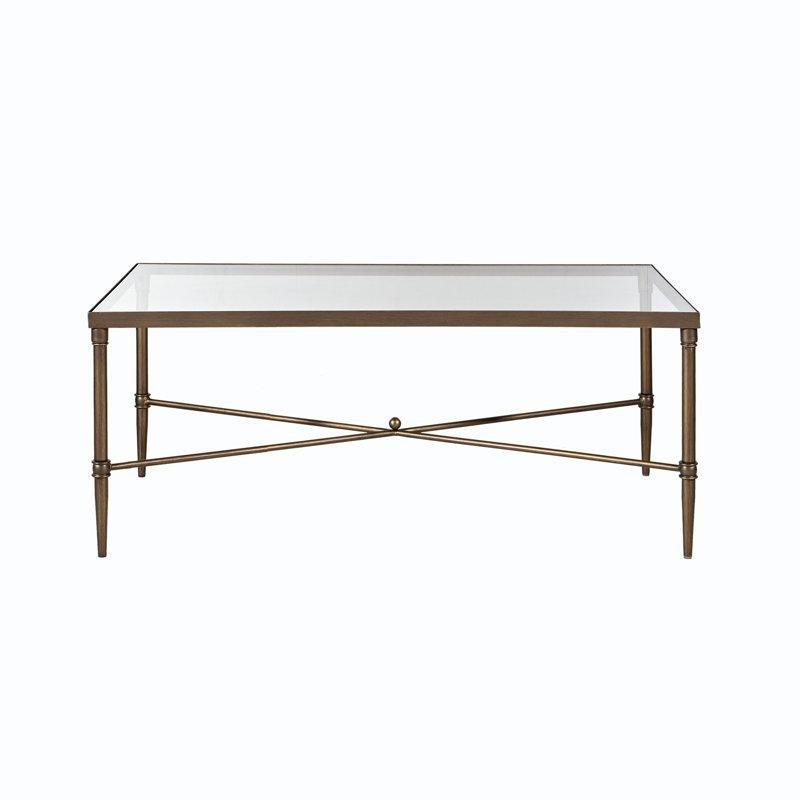 Bronz Metal Temperli Cam Aynalı Cam Sehpa-112x61x47 cm - 117051
