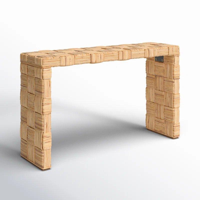 Çapraz Örgü Desenli Kızak Ayaklı Rattan Dresuar - 130 cm - 132365