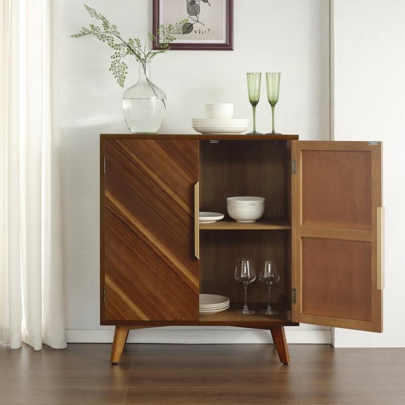 Ceviz Gold Detaylı 2 Kapaklı Konsol - 76x40x90 cm - 128668